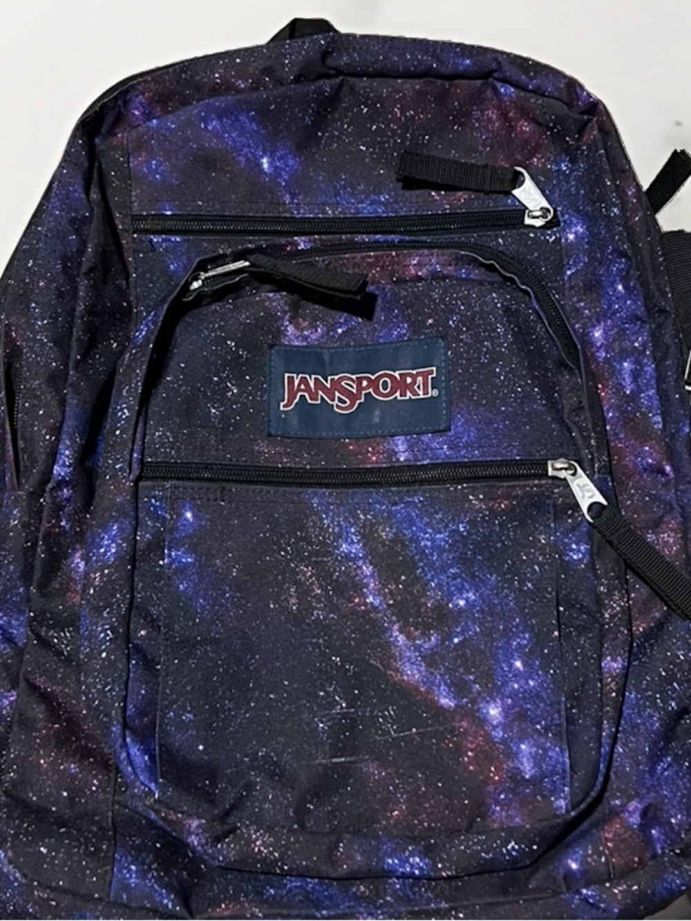 JanSport Backpack Galaxy Night Sky stars Pattern purple black School large bag